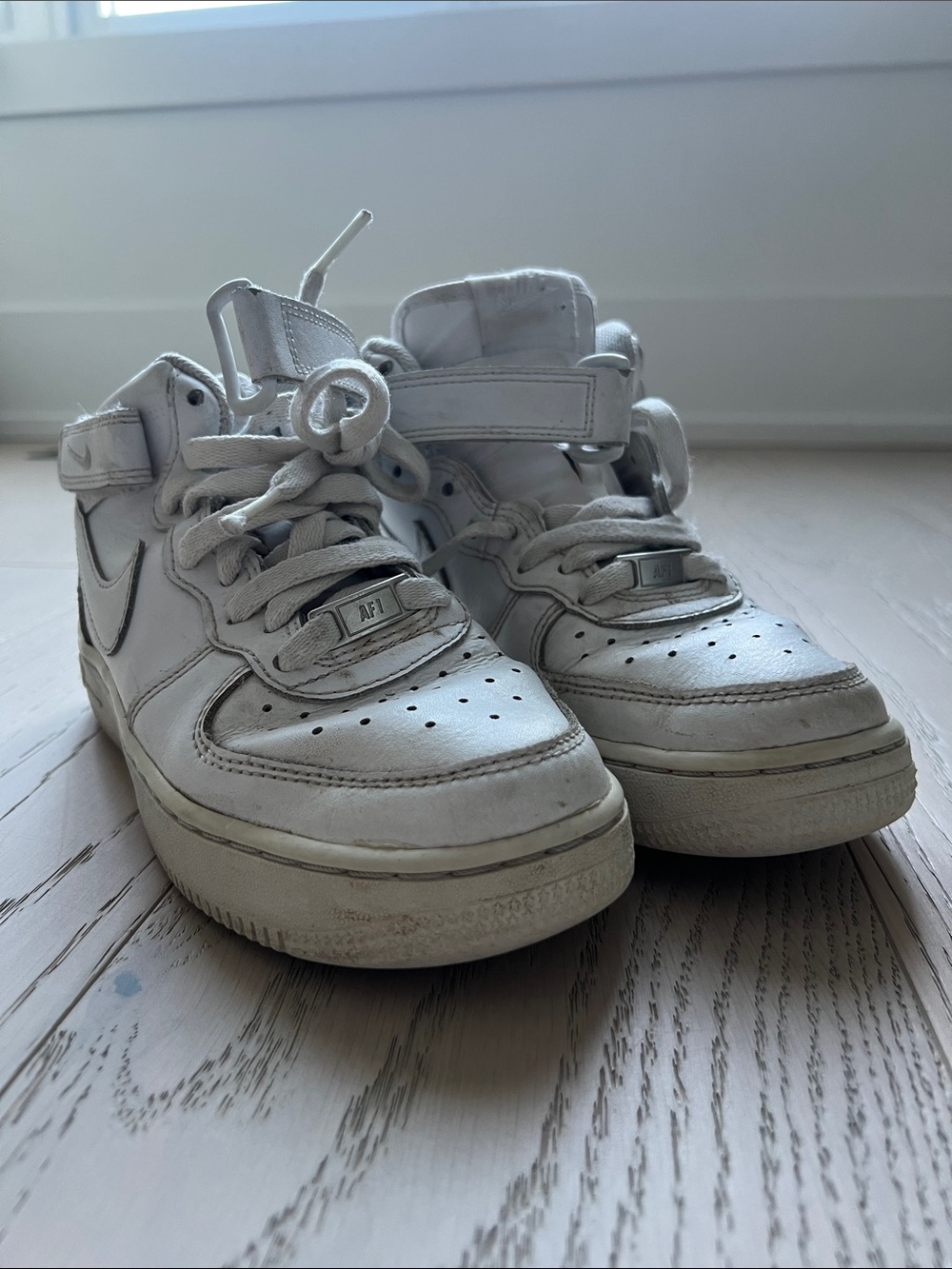 Nike White Mid-Top Leather Sneakers